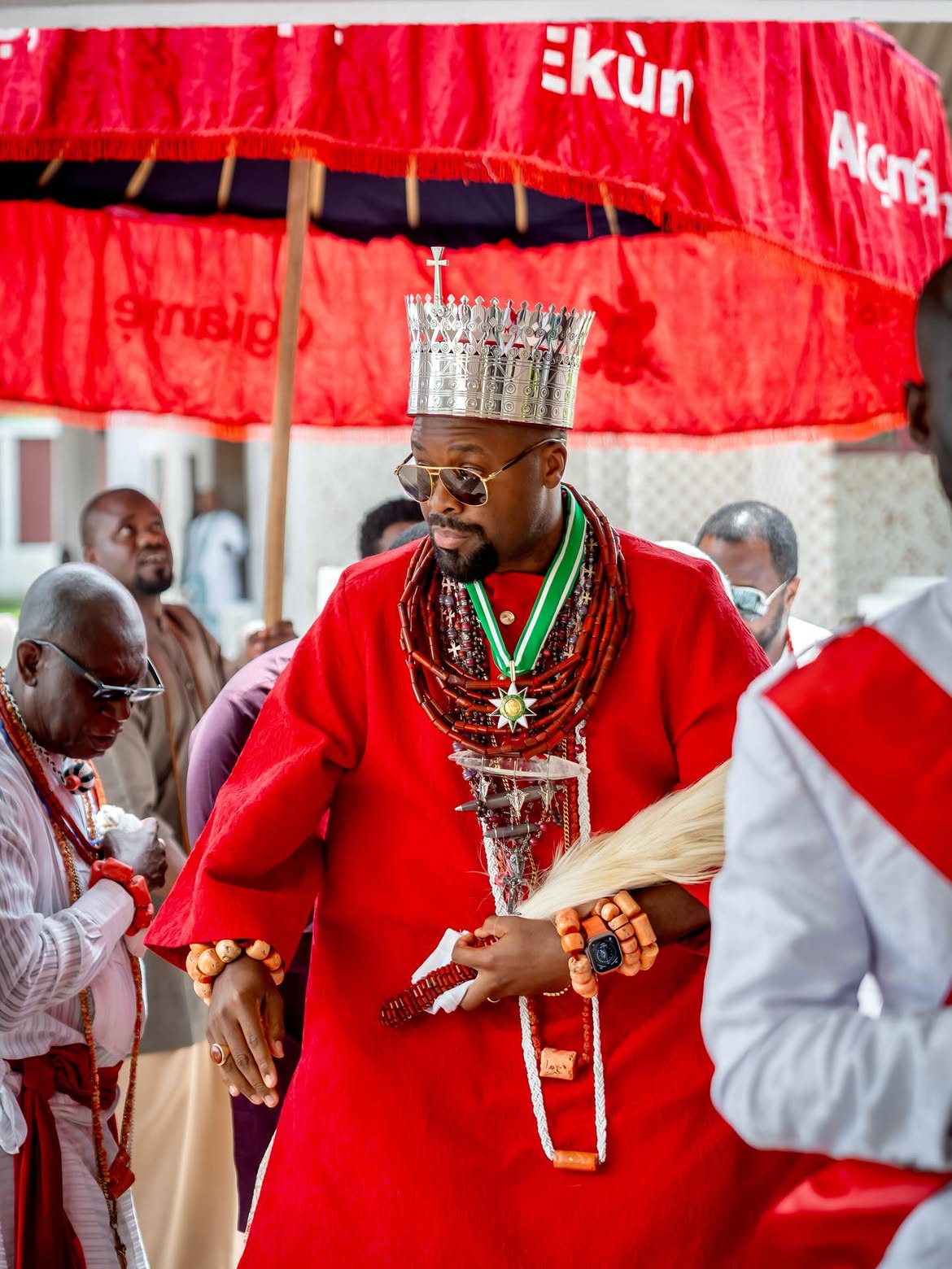 His Majesty Ogiame Atuwatse III during the ceremony